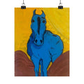 " Blue Horse" Vertical Posters