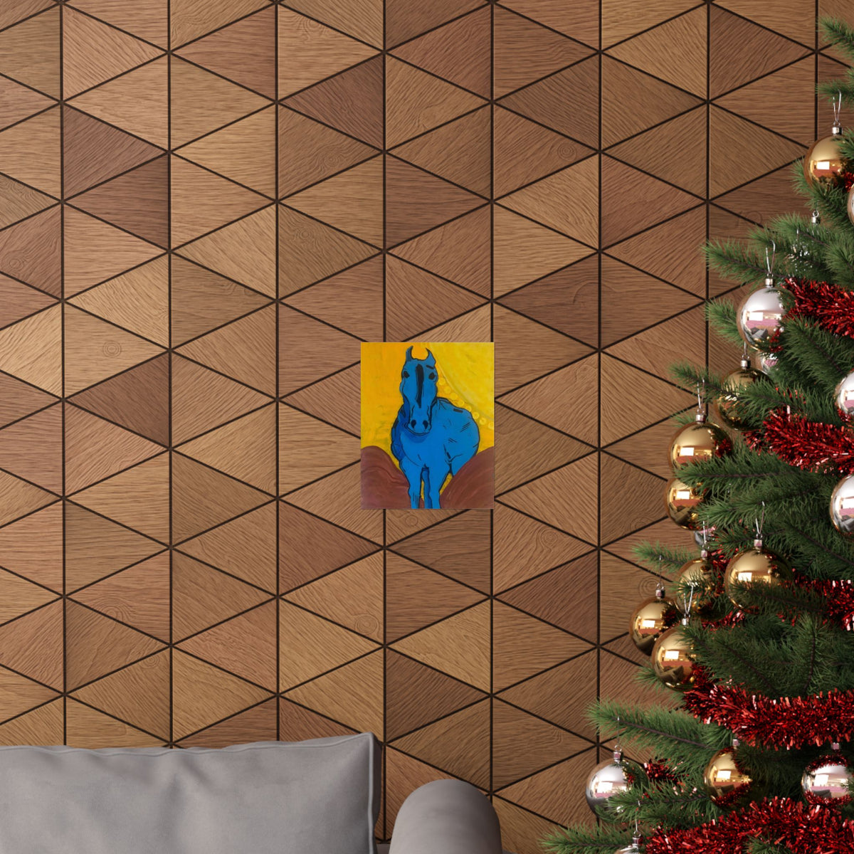 " Blue Horse" Vertical Posters