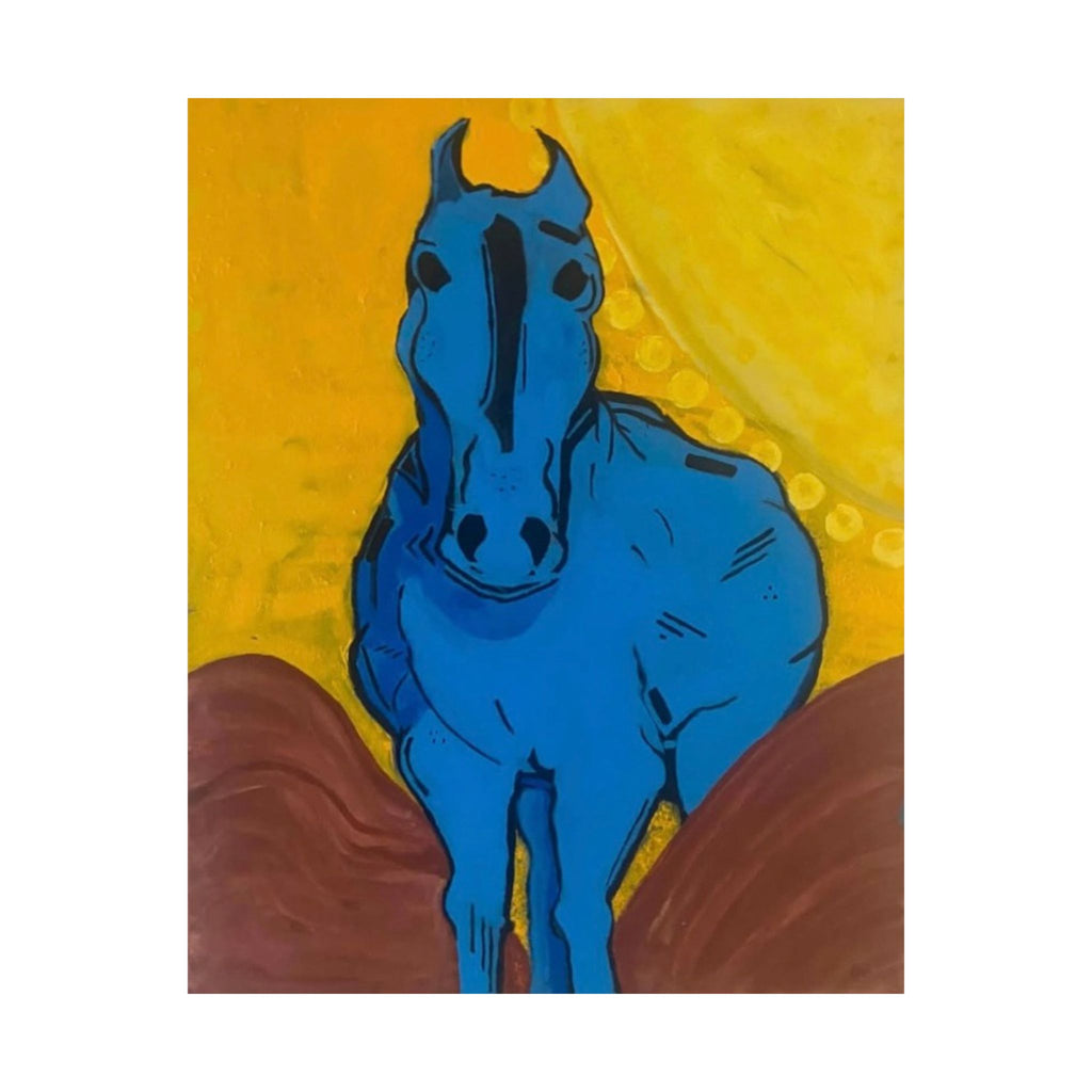 " Blue Horse" Vertical Posters