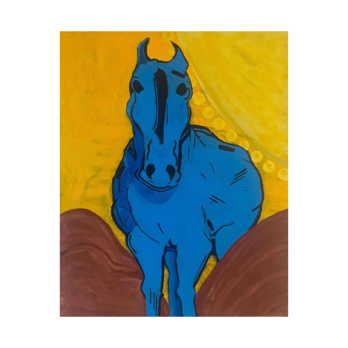 " Blue Horse" Vertical Posters