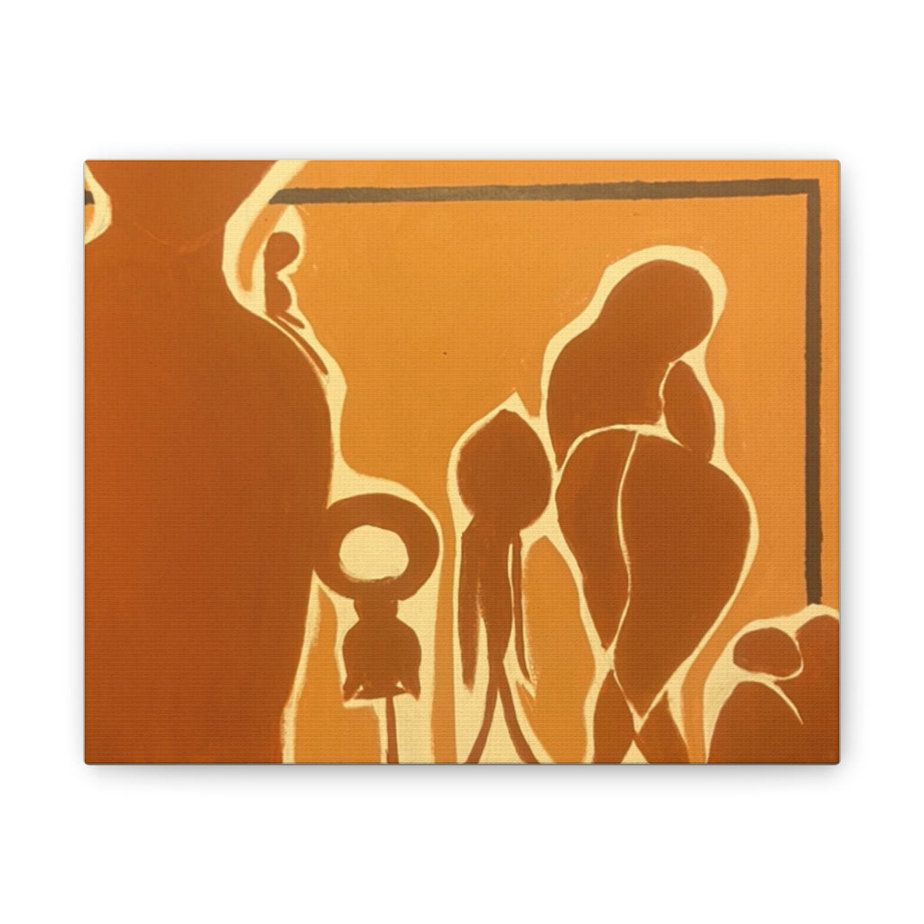“All In the Family” Abstract Canvas Art – Surreal Face Stretched Canvas