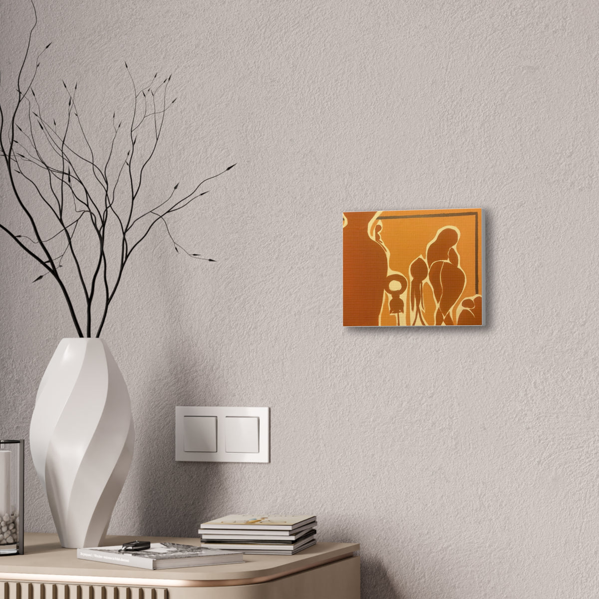 “All In the Family” Abstract Canvas Art – Surreal Face Stretched Canvas