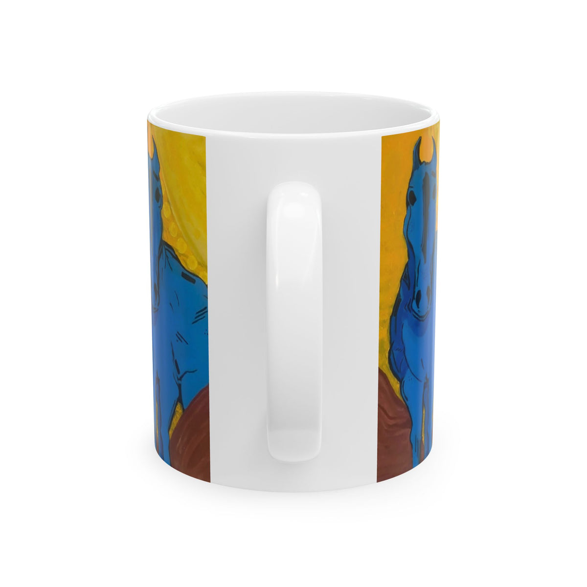 "Blue Horse" Ceramic Mug —  Art Coffee Cup (11oz & 15oz)