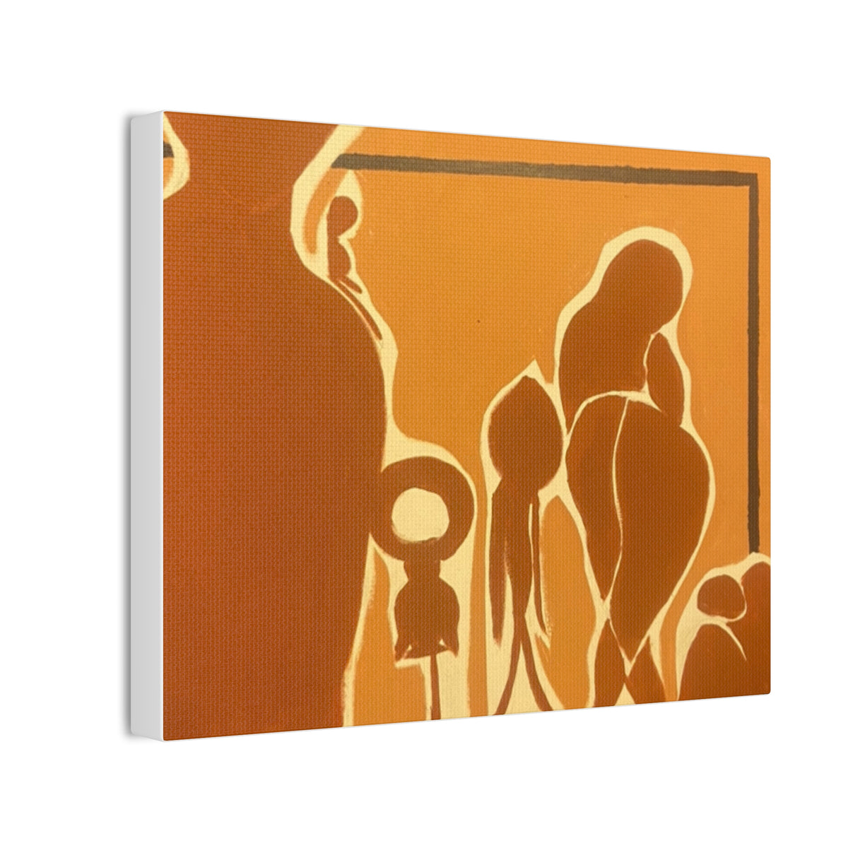 “All In the Family” Abstract Canvas Art – Surreal Face Stretched Canvas