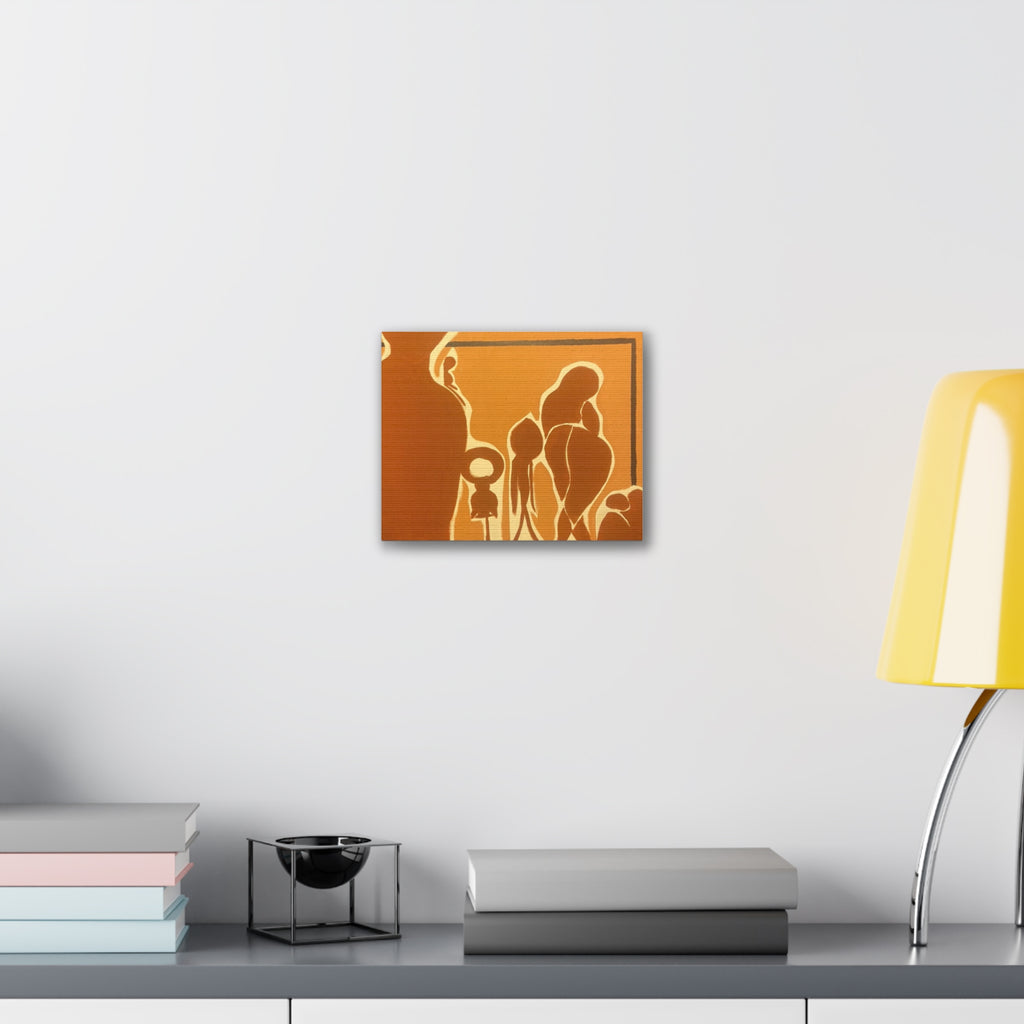 “All In the Family” Abstract Canvas Art – Surreal Face Stretched Canvas